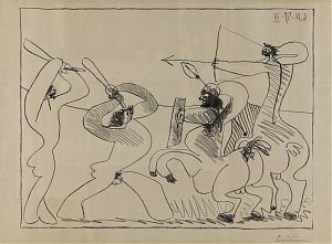 PABLO PICASSO (1881 - 1973) Battle of the Centaurs III